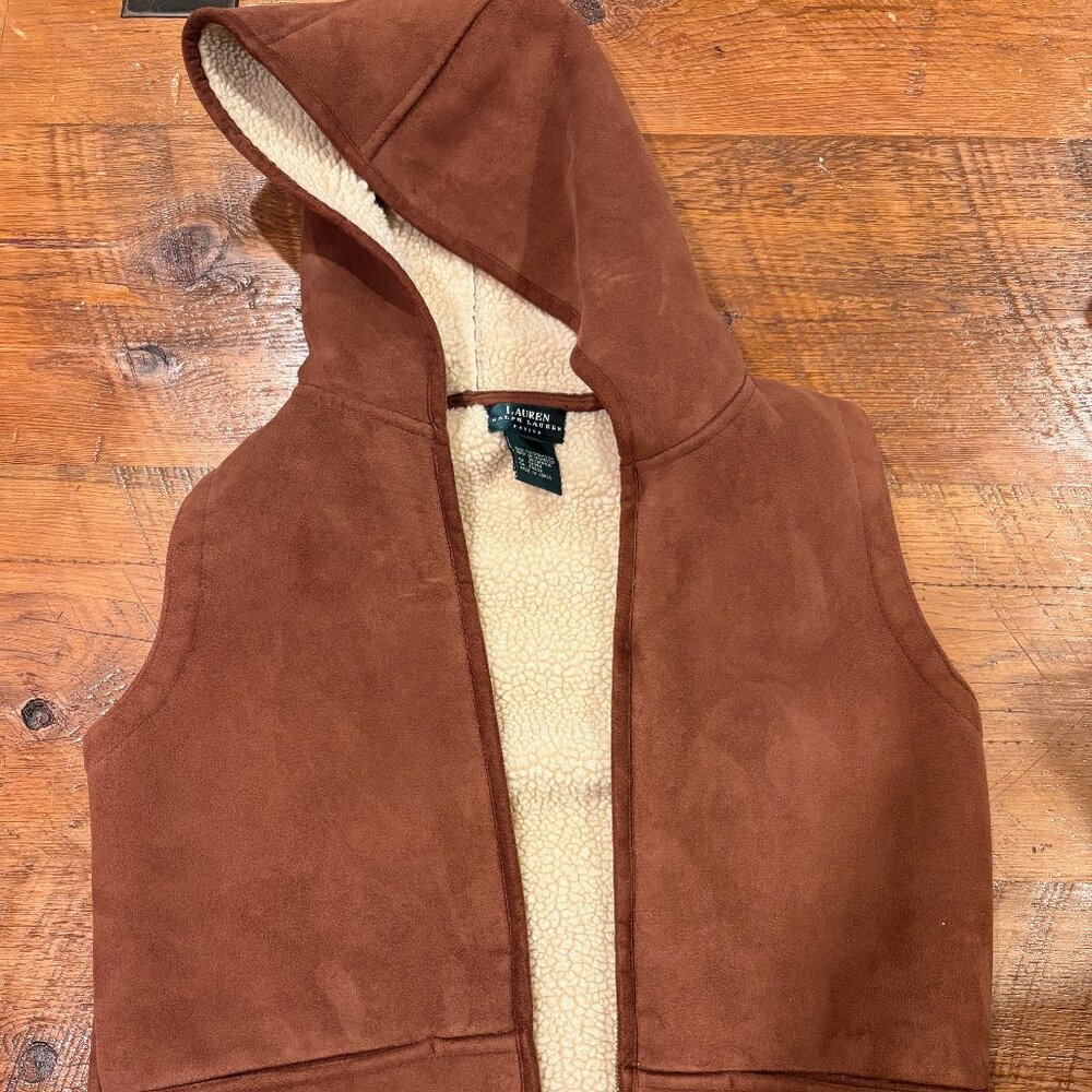 Lauren Ralph Lauren Women's Faux Shearling Petite Vest